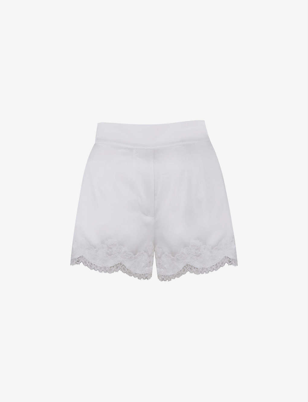 Shop Agent Provocateur Women's Ivory Amelea Stretch-silk Pyjama Shorts In Ivory (cream)