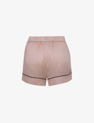 AGENT PROVOCATEUR: Piped mid-rise silk pyjama shorts