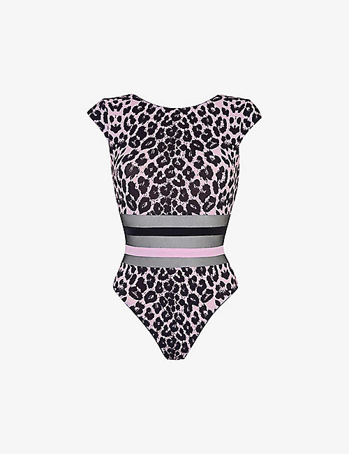 AGENT PROVOCATEUR: Zenaya leopard-print high-neck swimsuit