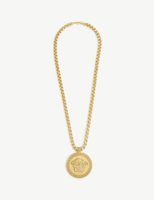 versace gold medusa pendant necklace