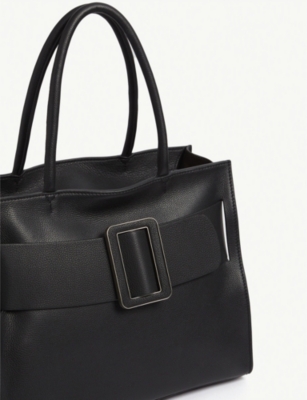 soft black leather tote