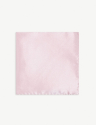 Eton Silk Pocket Square In Pink/red