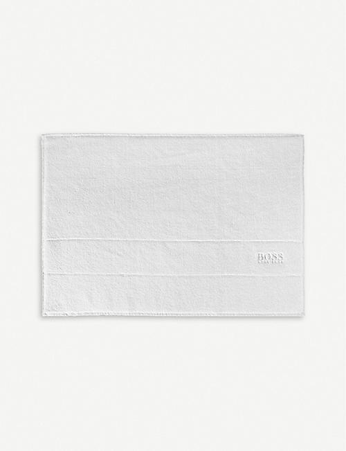 BOSS: Plain Ice logo-embroidered cotton bathmat