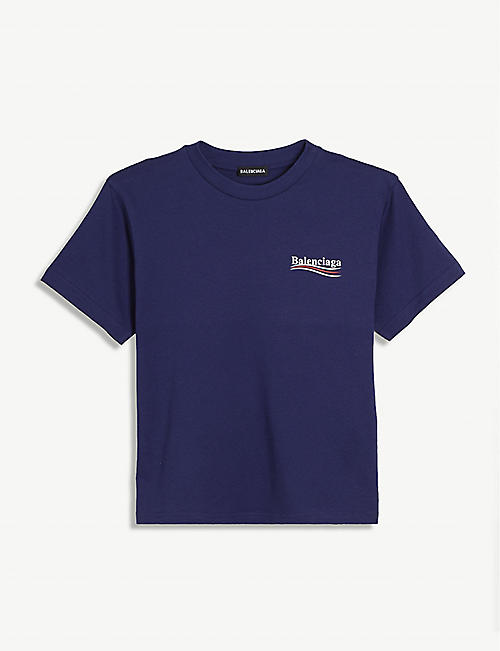 BALENCIAGA: Political logo-print cotton T-shirt 4-10 years