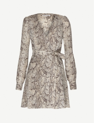 reformation snake print dress