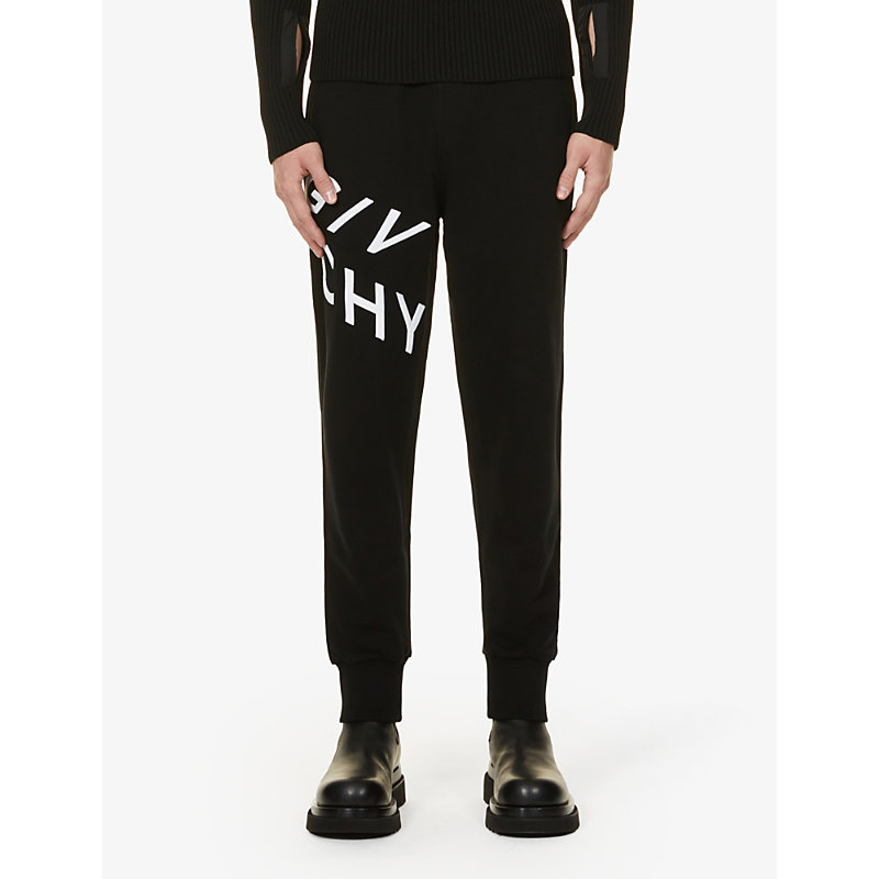 Givenchy Mens Black Refract Logo-print Cotton-jersey Jogging Bottoms Xs