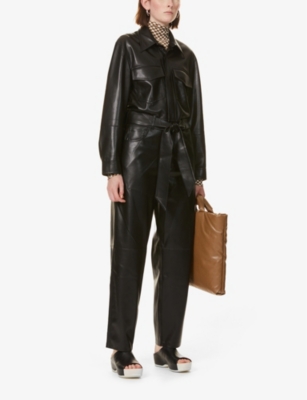 nanushka leather jumpsuit