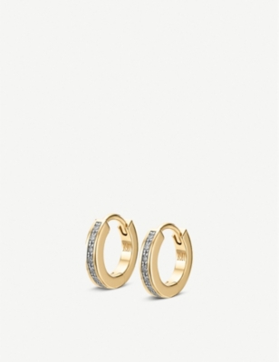 MONICA VINADER: Skinny 18ct Gold-Plated Vermeil Sterling Silver Huggie Earrings