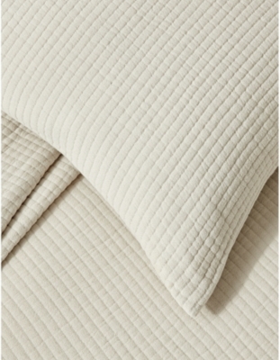 The White Company Natural Florian Super King Cotton Bed Spread In Natural