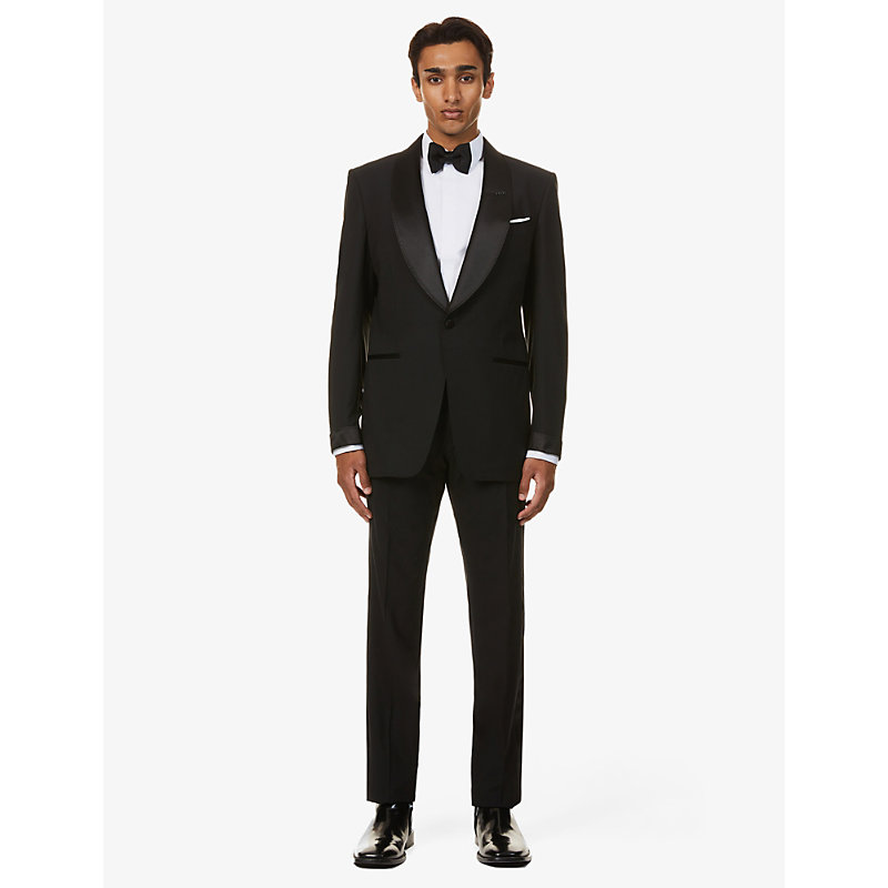Tom Ford Atticus-fit Stretch-wool Tuxedo Suit In Black