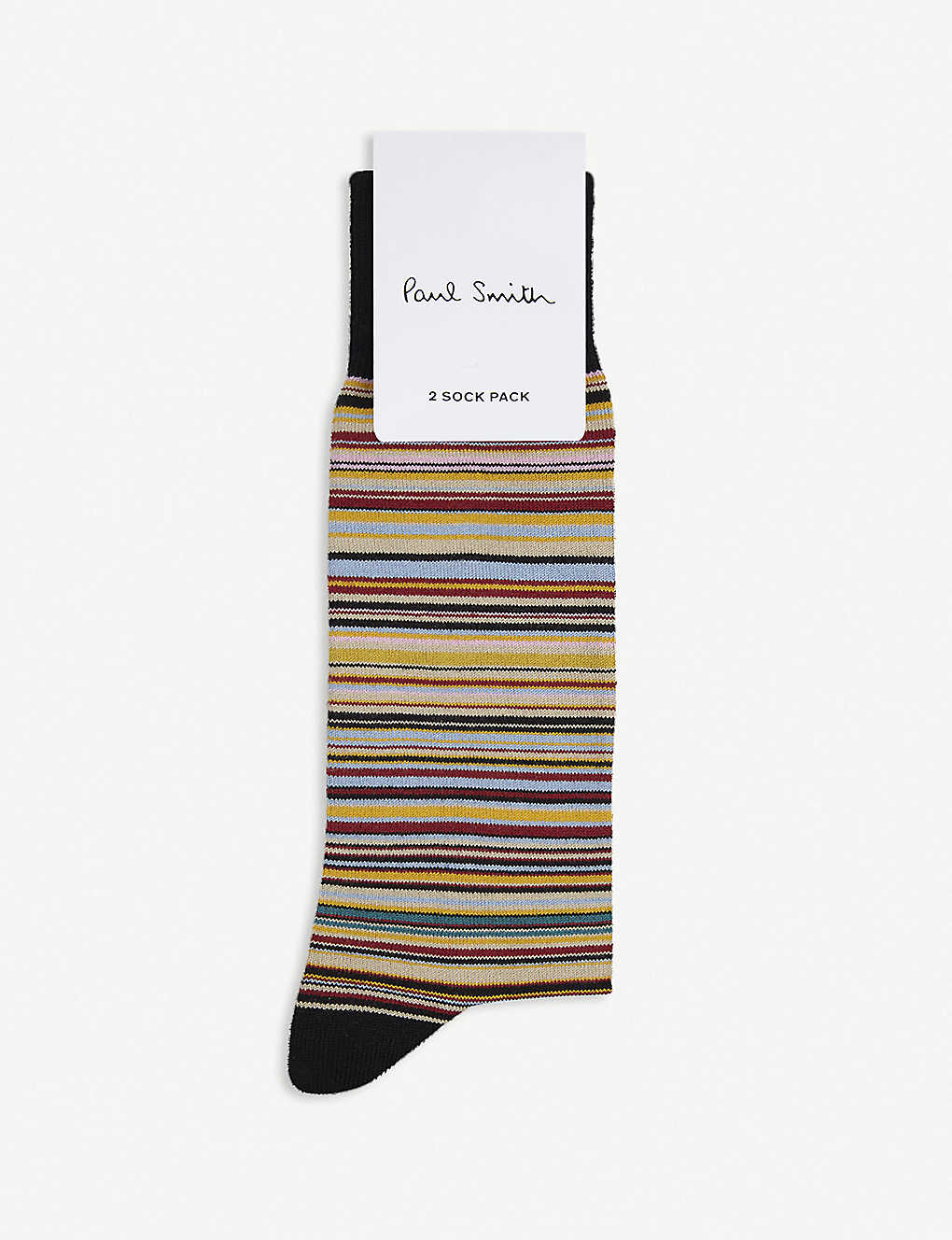 PAUL SMITH STRIPED COTTON-BLEND SOCKS PACK OF TWO