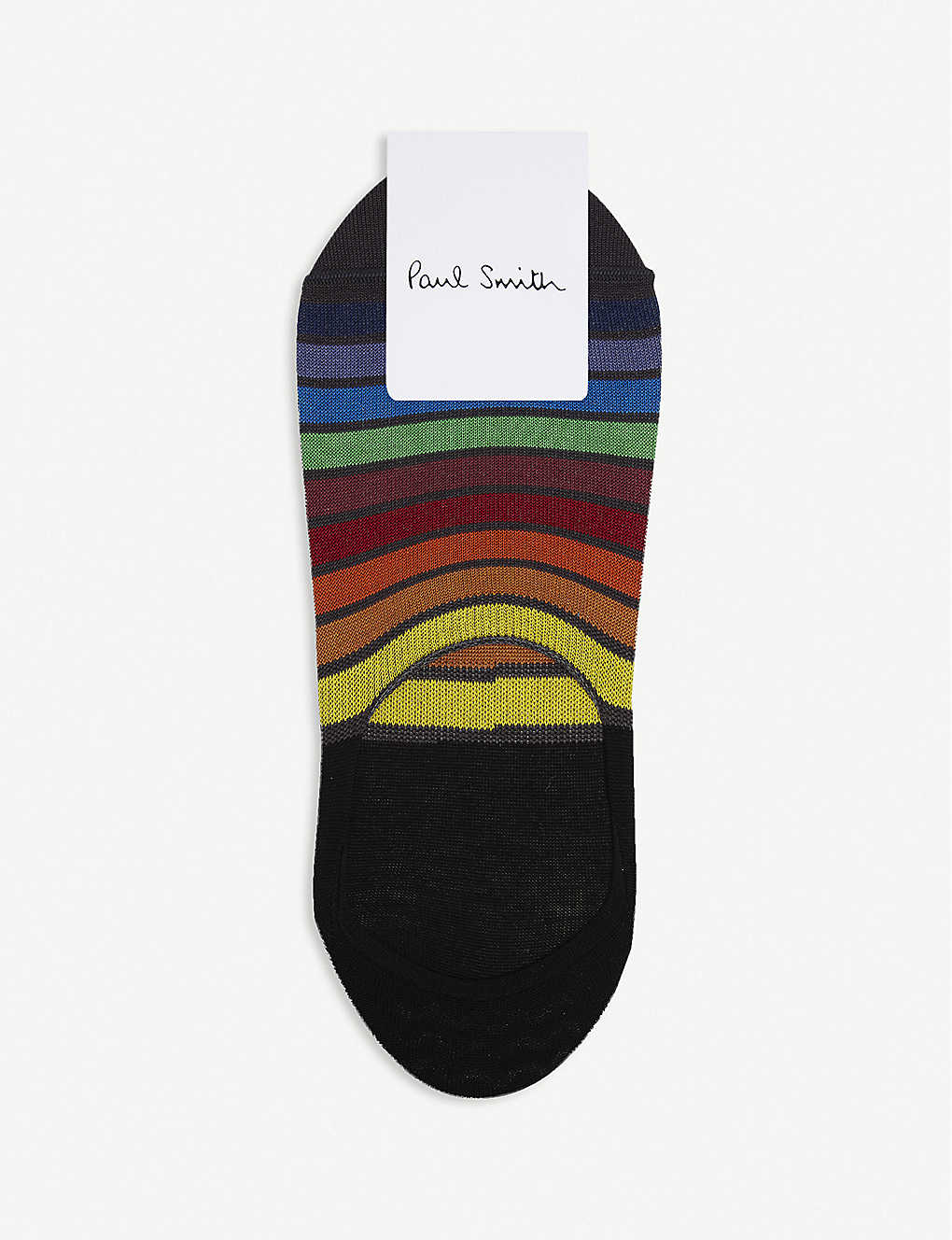 PAUL SMITH STRIPED INVISIBLE COTTON-BLEND SOCKS