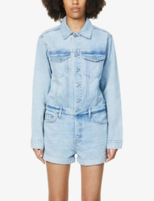 long sleeve denim playsuit