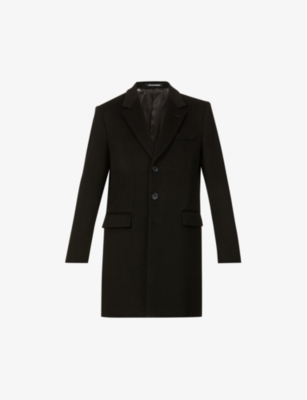 emporio armani beige single breasted cashmere coat
