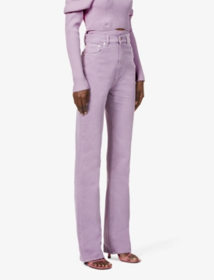 purple straight leg jeans