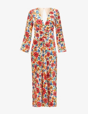 Floral Print Silk Dress