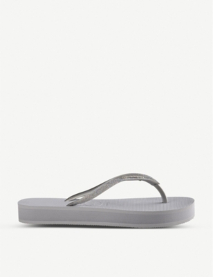 HAVAIANAS Slim Flatform glitter rubber flip flops Selfridges