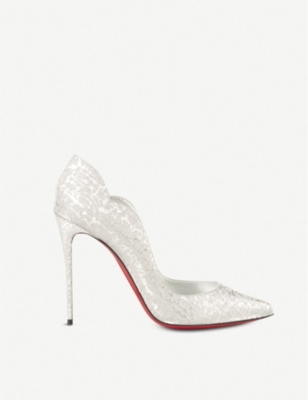 silver glitter louboutin heels