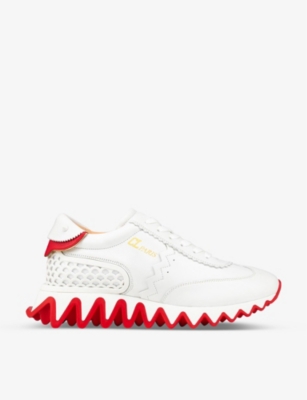 Shop Christian Louboutin Women's Bianco Loubishark Donna Leather Trainers