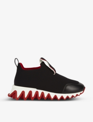 CHRISTIAN LOUBOUTIN: Tiketa Run leather and mesh trainers