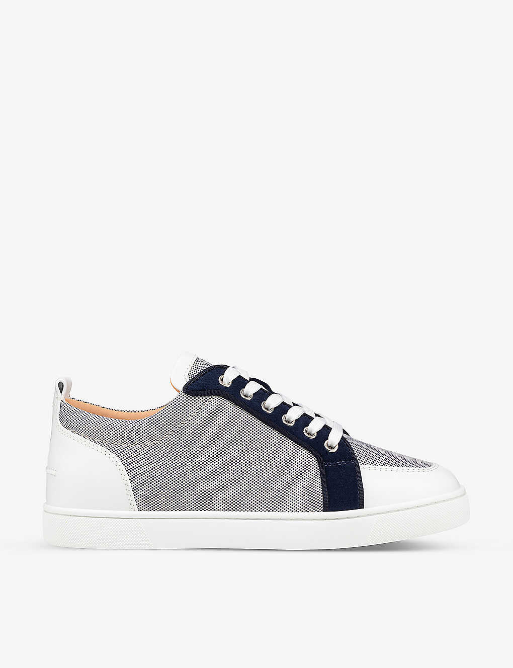 Christian Louboutin Rantulow Leather And Cotton Trainers In Version Navy