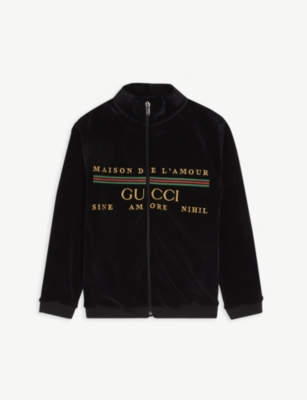 GUCCI - Logo-embroidered velour 
