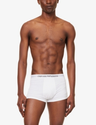 EMPORIO ARMANI: Branded-waistband pack of three cotton-jersey trunks