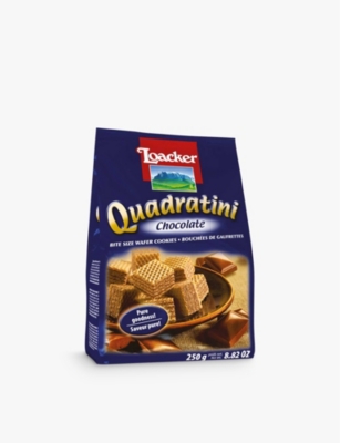 LOACKER: Quadratini Crispy cocoa and chocolate-cream filled wafer cubes 250g