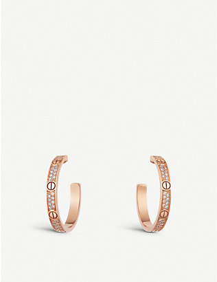 CARTIER: Love 18ct rose-gold and 0.51ct diamond earrings