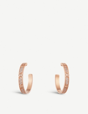 Cartier Womens Rose Gold Love 18ct Rose-gold And 0.51ct Diamond Earrings