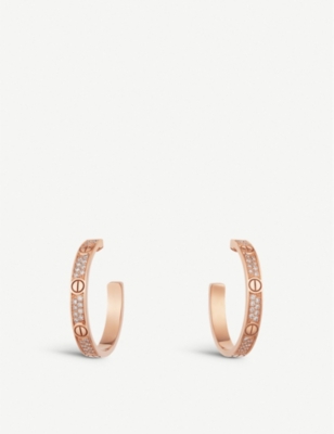 cartier gold and diamond earrings