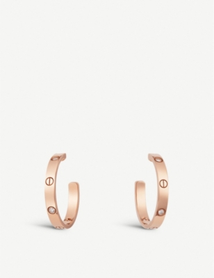 Cartier Womens Rose Gold Love 18ct Rose-gold And Diamond Earrings