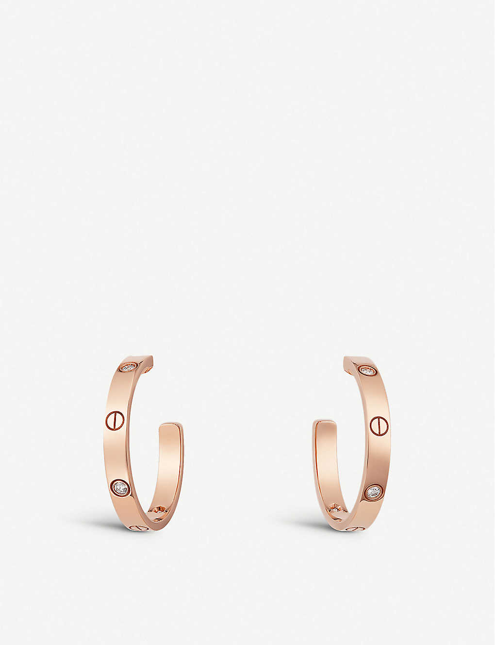 Cartier Womens Rose Gold Love 18ct Rose-gold And Diamond Earrings
