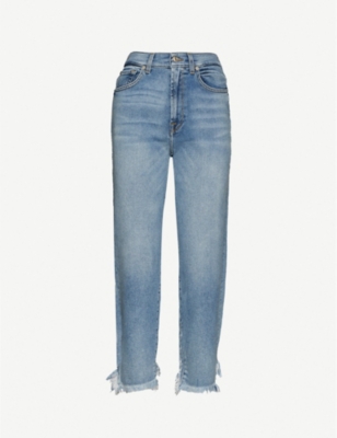7 For All Mankind Malia Luxe Straight High Rise Jeans Selfridges Com