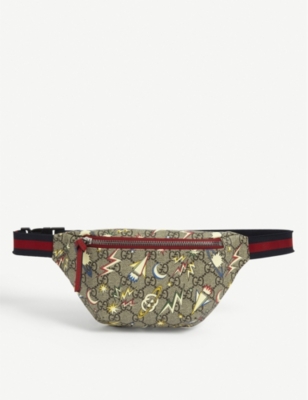 GUCCI Kids space logo print bum bag Selfridges