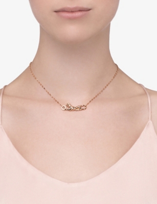 CARTIER: Panthère de Cartier 18ct rose-gold, diamond, tsavorite garnet and black lacquer necklace