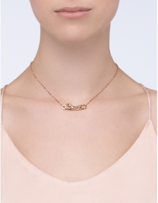 Panthère de Cartier 18ct rose-gold, diamond, tsavorite garnet and black lacquer necklace