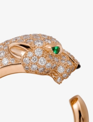 CARTIER: Panthère de Cartier 18ct rose-gold, 1.15ct brilliant-cut diamond, emerald and onyx ring