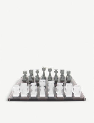 JONATHAN ADLER: Acrylic chess set 44cm