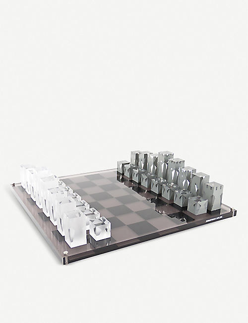 JONATHAN ADLER: Acrylic chess set 44cm