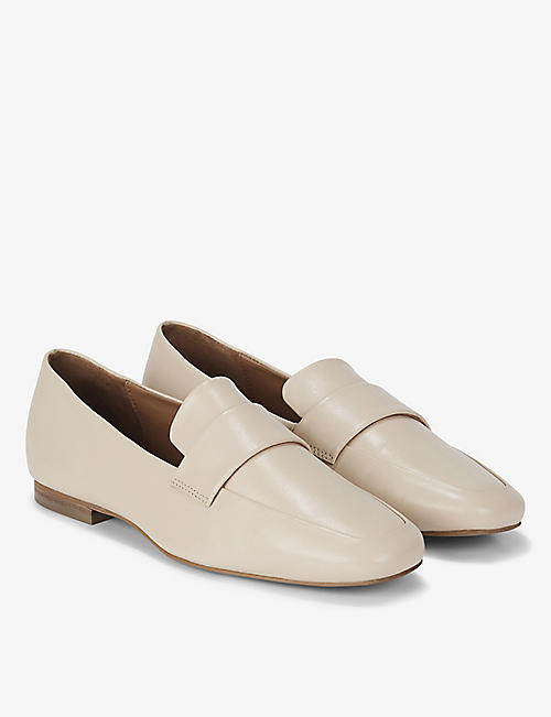 THE WHITE COMPANY: Squared toe leather loafers