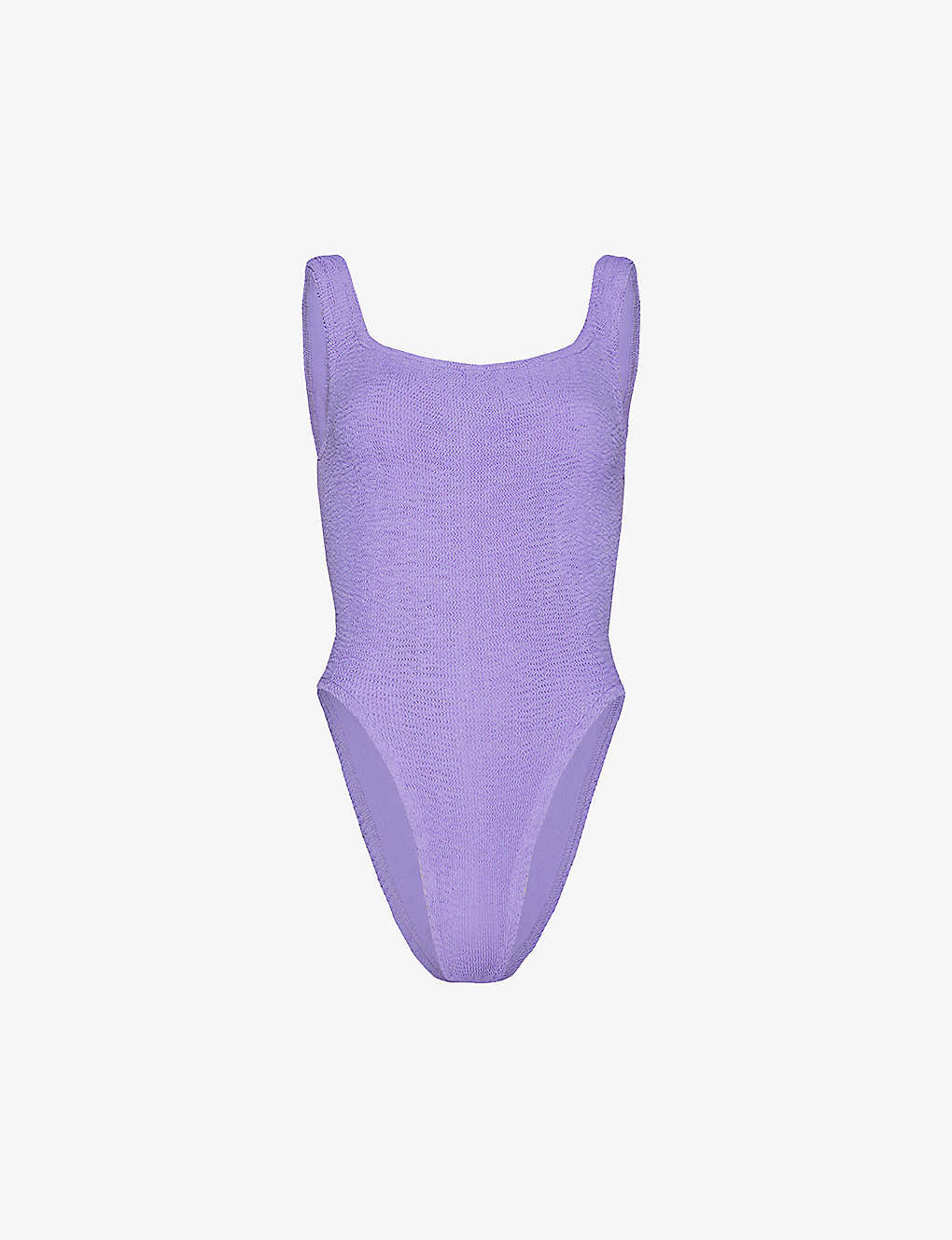 Shop Hunza G Classic Seersucker-weave Swimsuit In Lilac