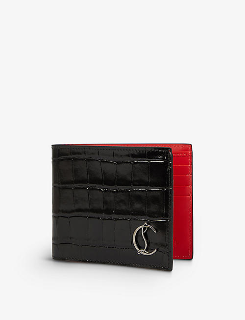 CHRISTIAN LOUBOUTIN: Coolcard logo-plaque leather bifold wallet