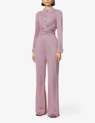 DIANE VON FURSTENBERG Michele graphic print silk jumpsuit