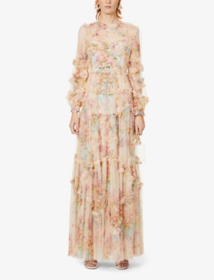 floral tulle maxi dress