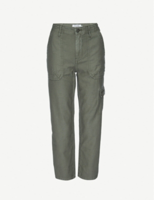 high rise cotton pants