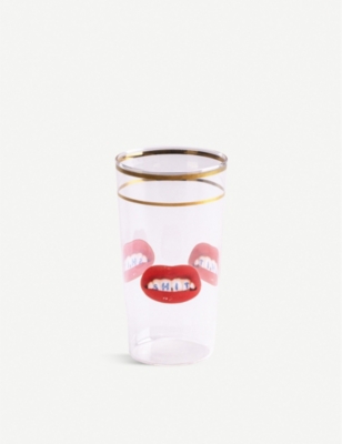 SELETTI: Toiletpaper printed glass tumbler 13cm
