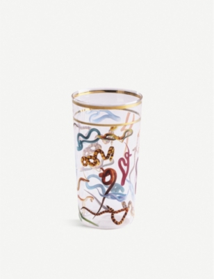 SELETTI: Toiletpaper printed glass tumbler 13cm