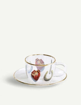 Seletti Wears Toiletpaper I Love You Printed Glass Coffee Set