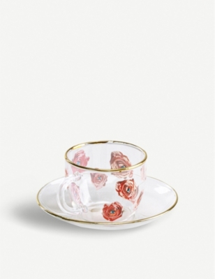 SELETTI: Seletti wears TOILETPAPER Roses printed glass coffee set